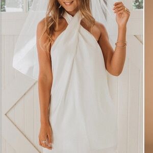 Show Me Your MuMu White Silk Dress